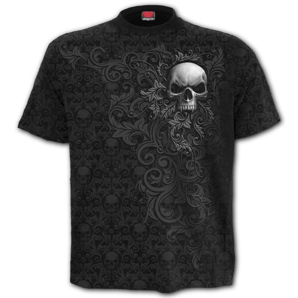 Spiral - SKULL SCROLL Unisex T-shirt - Black
